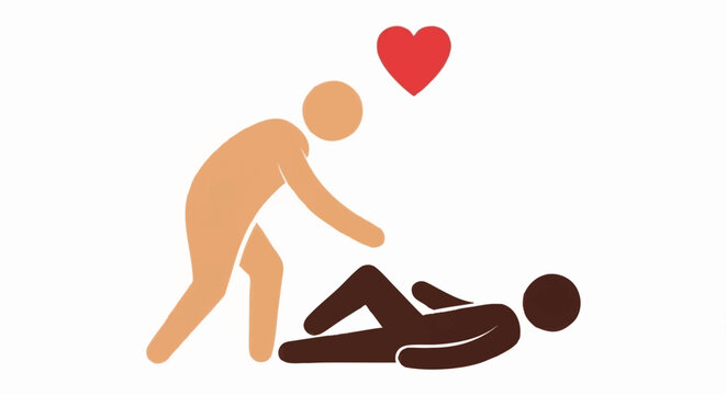 Good Samaritan offering aid and help. Flat vector icon representing compassion, diversity, and kindness. Humanitarian support concept
