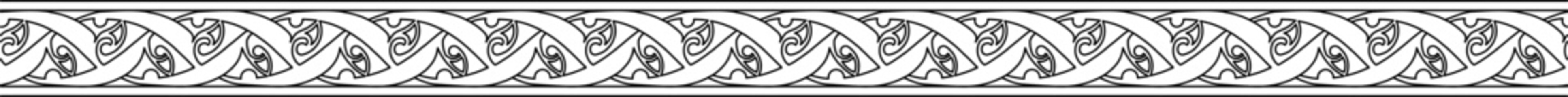 Minimalist line art of repeating ornate floral scroll border — ideal for invitations, certificates, or luxury graphic design projects with elegant vintage motifs.