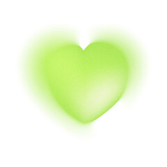3d green gradient blurred heart