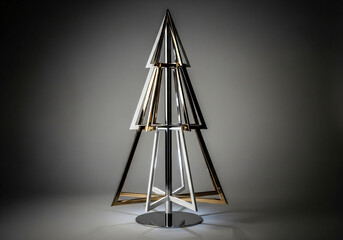 Modern minimalist Christmas tree with an elegant and simple Christmas decoration concept.