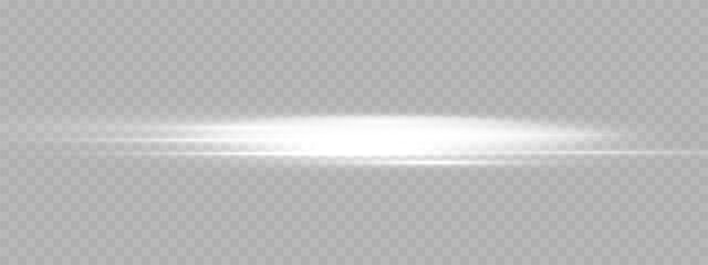 White glowing neon motion lines and white abstract trails. Glow effect with starbursts, sun rays, glowing waves, and isolated transparent light overlays for futuristic or technological designs.	