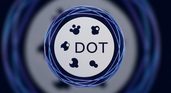 Modern dot logo with abstract shapes inside a circle, creating a clean and minimalist design for branding and technology - Powered by Adobe