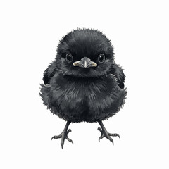 Shadow and Light Little black crow isolated watercolor vector illustration svg