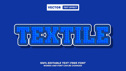 Customizable textile linen leather fabric three three-dimensional graphic typography, editable text effect with ripped frame shadow for modern university children apparel advertisement design. 