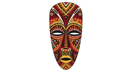 Colorful African tribal mask with intricate patterns for cultural design
