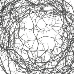 Obraz premium Abstract mesh network connecting neural pathways or tree root system isolated on transparent background