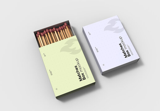 Open Matche Box Mockup