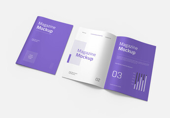 Opened Magazine Mockup