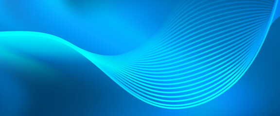 Blue Wave Abstract Design With Flowing Lines For Modern Digital Background Artwork