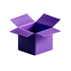Open purple box, lit to imply interior