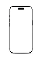 Modern Smartphone with Blank White Screen for App Mockup and Product Placement