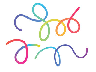 Vibrant Colorful Squiggle Gradient Lines for Modern Designs