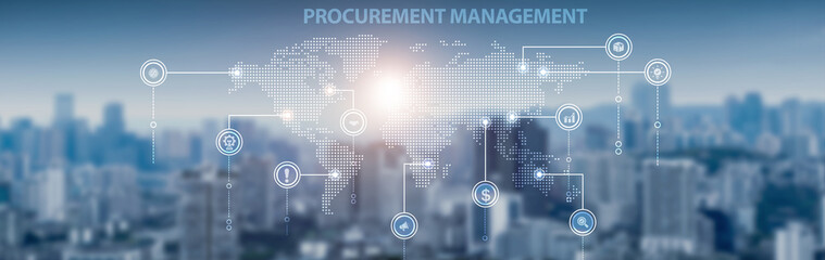 Procurement management and global network connection, sourcing, supplier evaluation, purchase control, inventory optimization, contract negotiation.