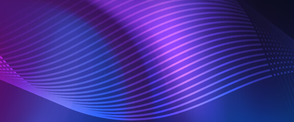 Elegant futuristic abstract background with smooth curved lines and gradient colors in purple and dark blue tones