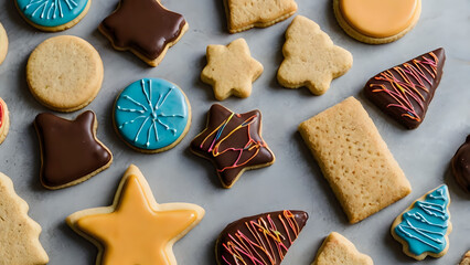 gingerbread cookies on a wooden background