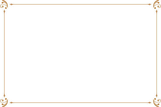 Elegant Decorative Gold Border Frame Design. 1257