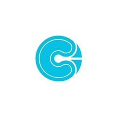 Modern Blue Circular Letter C Logo Design