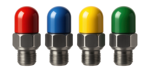 Plastic-capped lug nuts for a stylish upgrade on show vehicles.