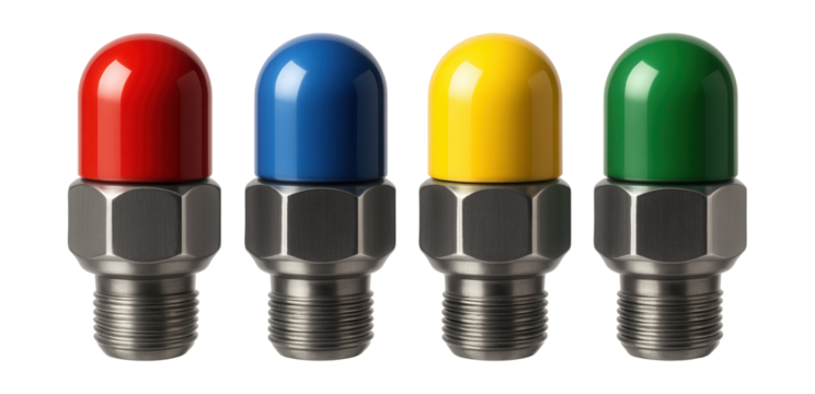 Plastic-capped lug nuts for a stylish upgrade on show vehicles.