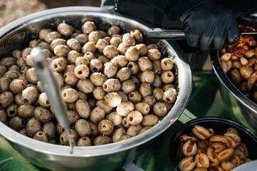 Fresh olives at local market