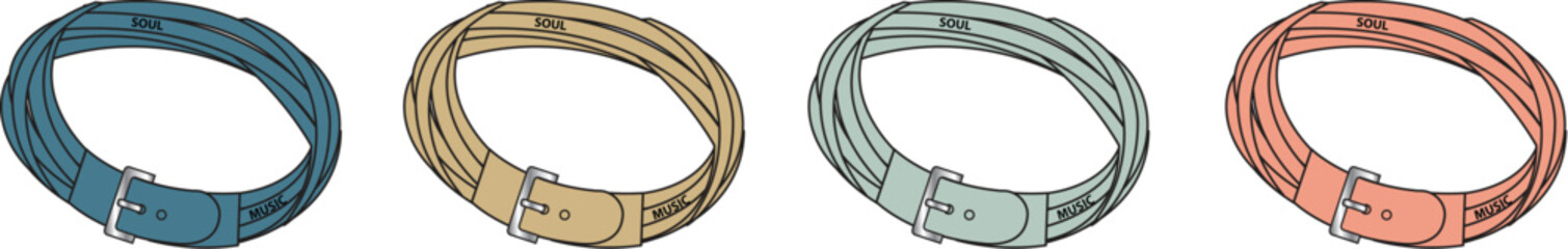 Colorful Woven Objects A Series of Abstract Braided Designs in Various Tones, Ideal for Design