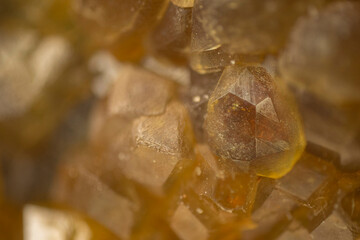 Garnet (andradite, hessanite) crystals. Sinyaya Rechka deposit, Far East, Russia. High magnification microphotograph- photo scale 10X.