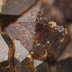 Macro almandine garnet from Dalnegorsk deposit, Russia — sharp hexahedral symmetry of cubic system. Perfect for mineralogy, collections and scientific study