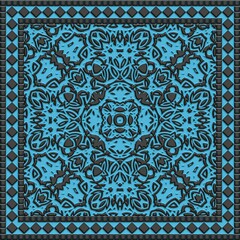 Mosaic seamless- tile art decoration. Ceramic wal- design background room. 3d illustration- ornament pattern