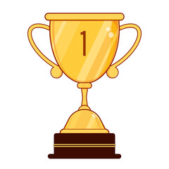 Golden winner trophy cartoon cute