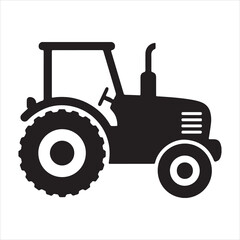 Silhouette agriculture tractor farming vehicle rural industry vector Illustrator