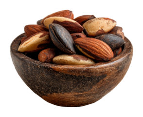 Healthy snack ideas mixed nuts bowl kitchen food home isolated on transparent background
