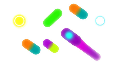 Assortment of Colorful Glowing Abstract Shapes neon