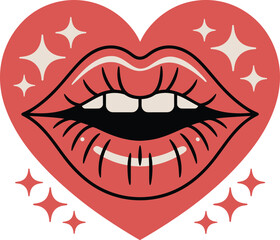 Embrace Your Inner Sparkle with Our Fabulous Lips Heart Design A Perfect Bundle for Expressing Yourself and Spreading Joy