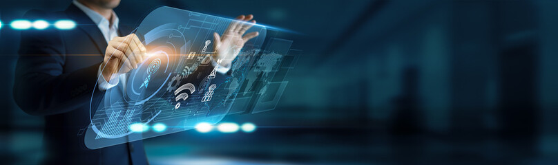 TELECOMMUNICATIONS. Network innovation. Engineer using modern interface monitoring digital connectivity. Data transfer, 5G systems, broadband optimization, and global communication expansion.