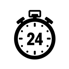 Flash sale timer in black and white with 24 hours indication  