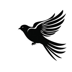 Fototapeta premium Bird silhouette blackbird agelaius stencil.