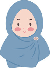 Hand drawn cute muslimah avatar