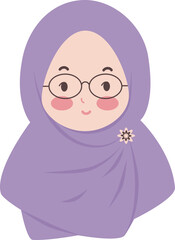 Hand drawn cute muslimah avatar