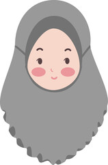 Hand drawn cute muslimah avatar