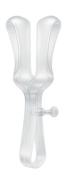 Single-use plastic endocervical speculum for gynecological exams.