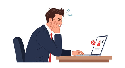 Man Stressed by Laptop Error A Digital Dilemma Depicted in Illustration Whisk_f8d5e225bc4757ca7274798d8e69cf55dr