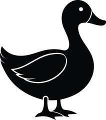 Simple Duck Silhouette Vector illustration on a transparent background 