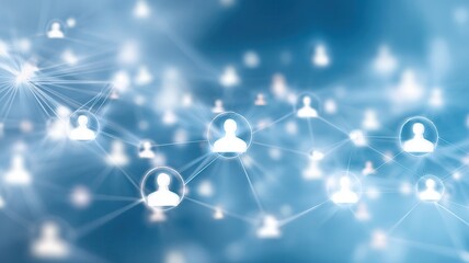 People icons connecting a global network, communicating media social across digital cyberspace