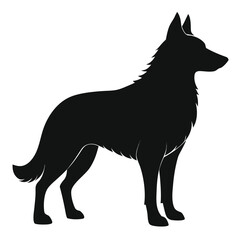 German Shepherd silhouette standing, dog vector logo or icon.