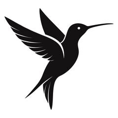 Hummingbird silhouette vector on transparent background