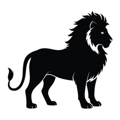 Majestic Lion Silhouette Profile Vector Icon