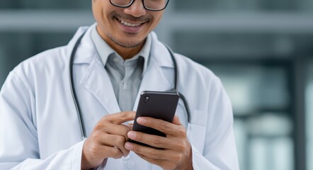 Telehealth Dentist. Doctor Online Consultation with Asian Physician Using Smartphone for Medical Care