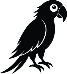 Parrot or Macaw Bird Silhouette Vector Icon With EPS file