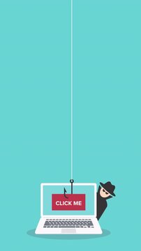 Hacker using click me bait to steal confidential data, personal information and credit card detail. Hacking concept	