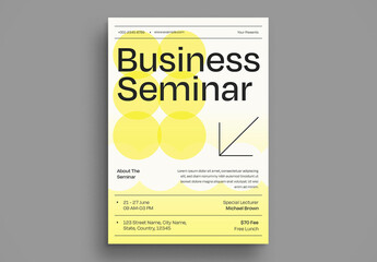 Yellow Swiss International Creative Business Seminar Flyer Layout